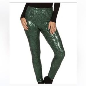 Tipsy Elves Green Sequin High Waisted Leggings